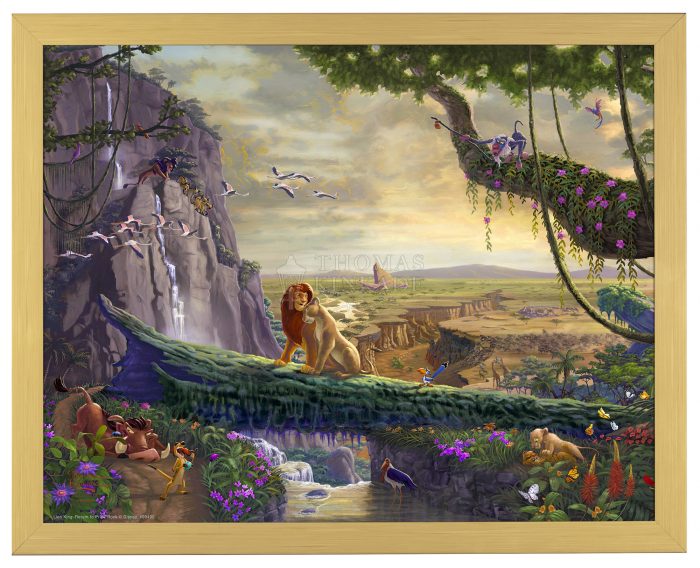 Lion King Return To Pride Rock-Gold Framed Art Print